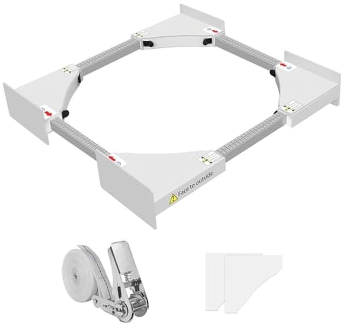 Was-droger tussenframe - Stapelkit - Ruimte besparen - Verstelbare maat - 46-66 cm - Wit