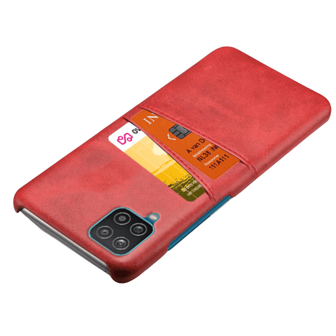 Comfycase Samsung Galaxy A12 Card Case Hoesje met Pasruimte  Rood