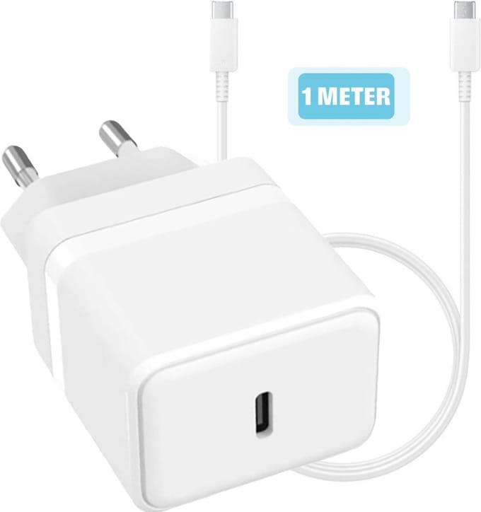 20w usb C Power Oplader met usb C naar C Kabel - 1 Meter - Snellader - UsbC Lader - Wit
