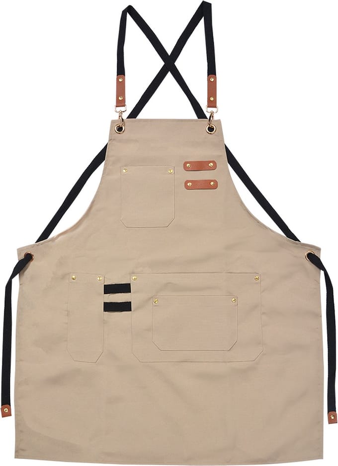Clayre & Eef Keukenschort 75x66 cm Beige Polyester
