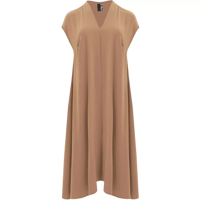 V-hals Korte Mouw Jurk Dames Mat Fashion Airwashed