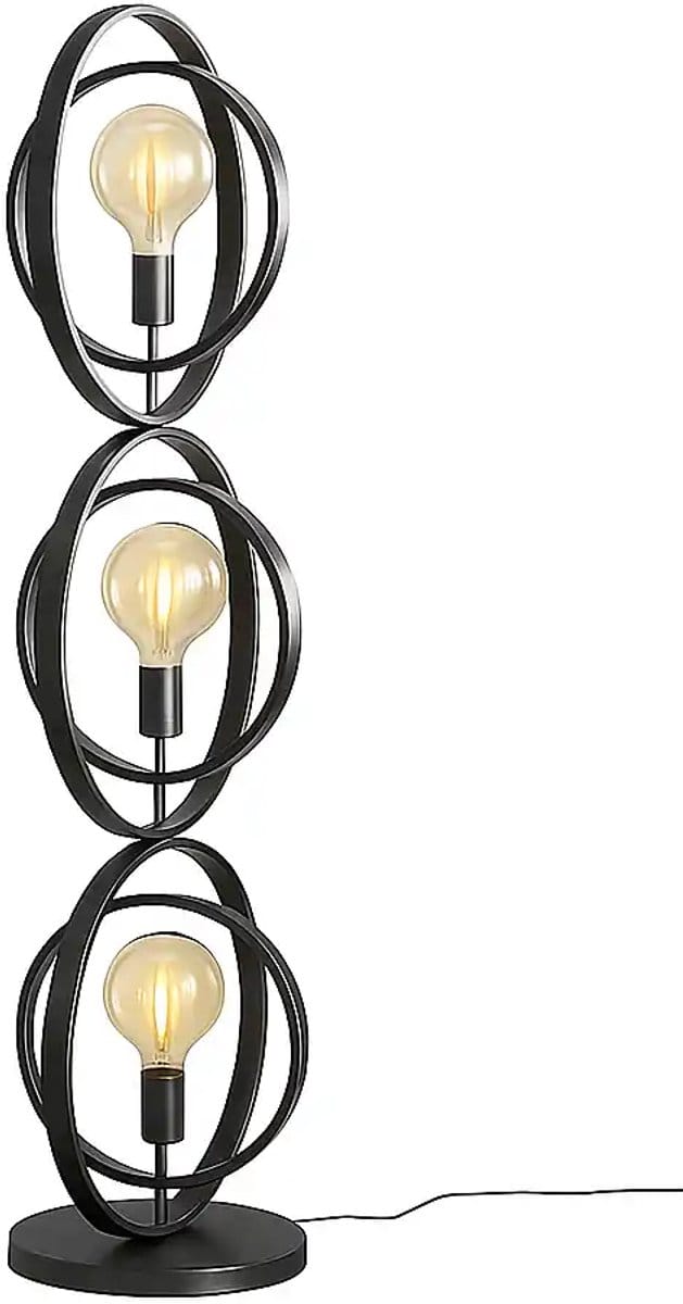 Vloerlamp Turn Around 3 lichts H 124 cm mat zwart