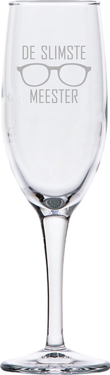 Gegraveerde Champagneglas 16,5cl De slimste meester