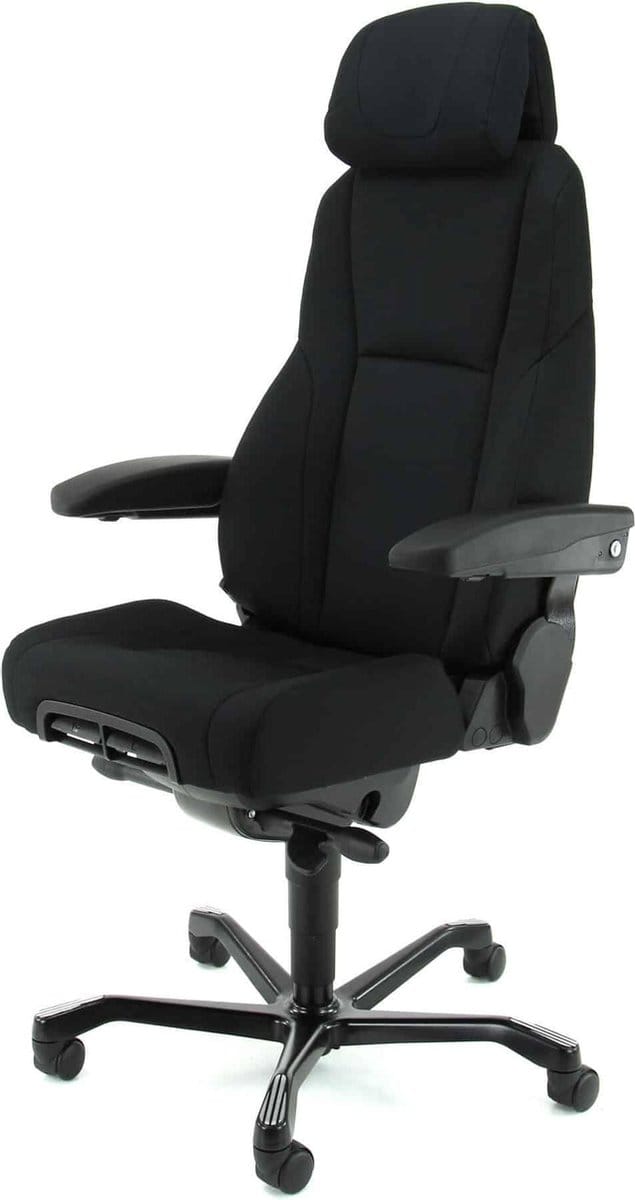 Super ergonomische 24-uurs bureaustoel A381, Zwart stof