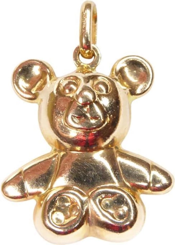 Gouden teddybeer hanger