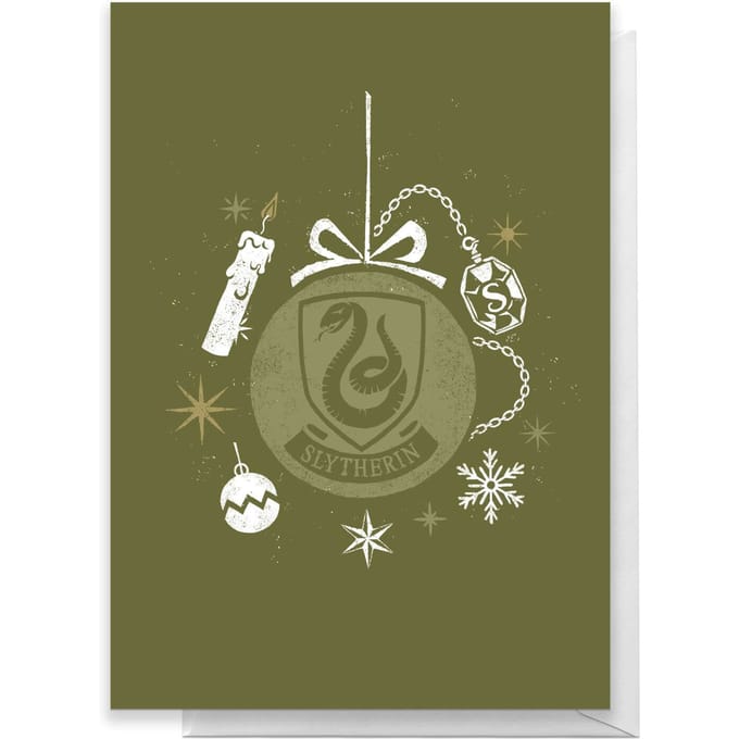 Harry Potter Slytherin Christmas Greetings Card - Standard Card