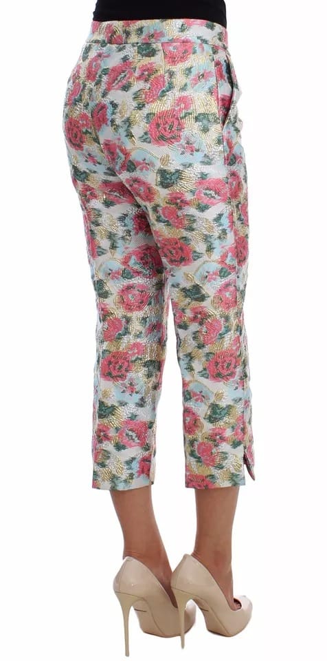 Bloemenbrokaat Broek Korte Stijl