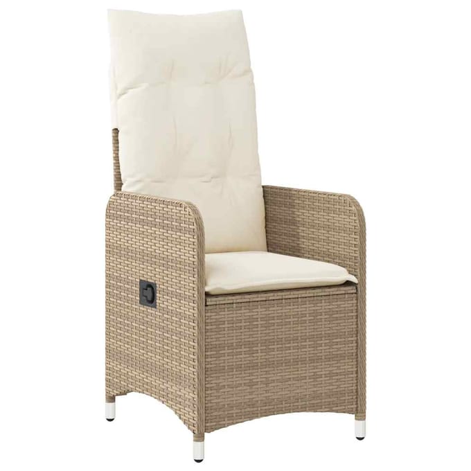 vidaXL - 9-delige - Bistroset - met - kussens - poly - rattan - beige
