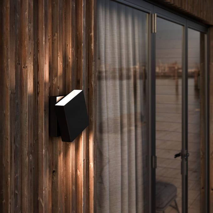 Nordlux LED buiten wandlamp Turn, dimbaar, zwart