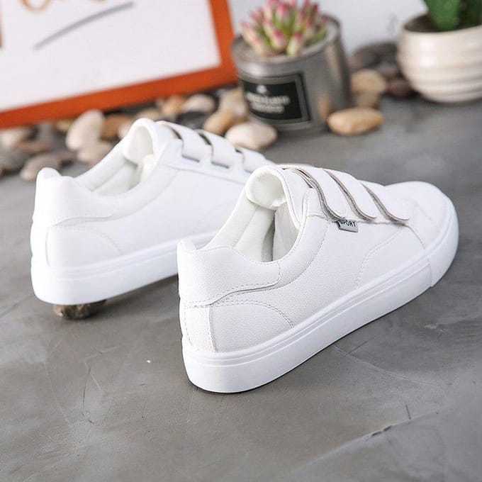 Chaussures Blanches pour Étudiantes Printemps Nouveauté Confort Chaussures de Course Baskets à Scratch Chaussures pour Femmes Mode 38 blanc
