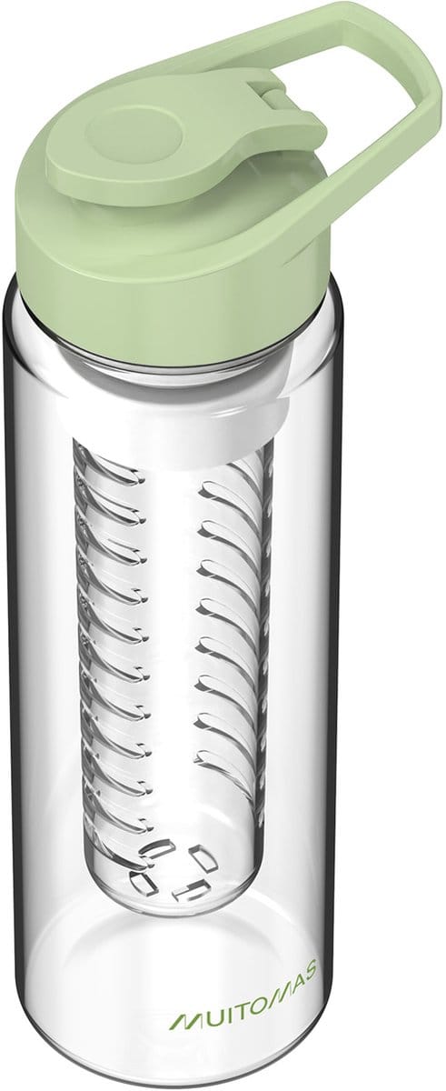 Muitomas Waterfles - Infuser voor fruit, thee of kruiden – Drinktuit - 700ml - Groen