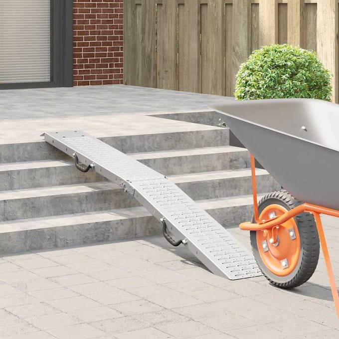 vidaXL Inklapbare ramp 200kg per ramp Zilver 186 x 23 x 4,5 cm