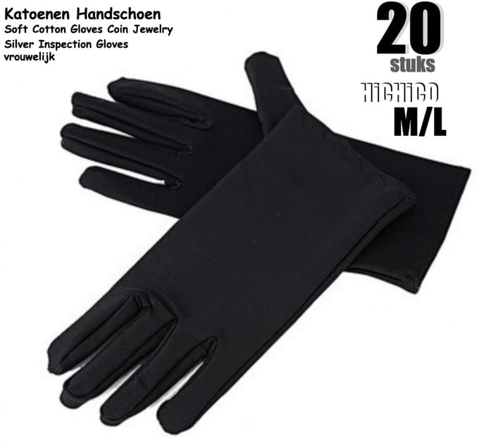 Dames Handschoenen Zwart maat M/L 20Stuks/10Paar
