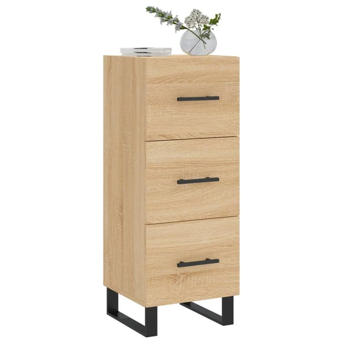 vidaXL - Dressoir - 34,5x34x90 - cm - bewerkt - hout - sonoma - eiken