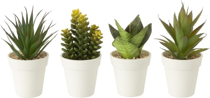 J-Line plant in pot - kunststof - groen - 4 stuks