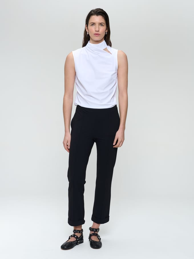 Naomi stretch technical jersey top | White - White / S