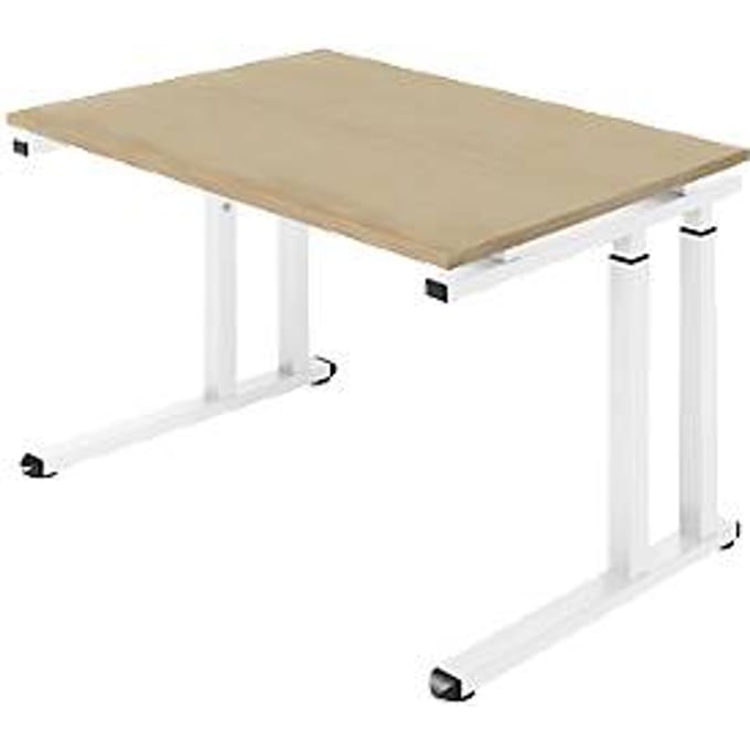 Schäfer Shop  Select Bureautafel SET UP, C-poot onderstel, 1200x800, eik/wit