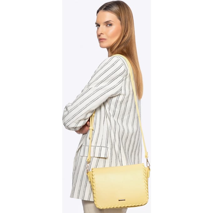 Wittchen Elegante Dames Schoudertas - Geel - Eco-leer - Decoratieve Flap