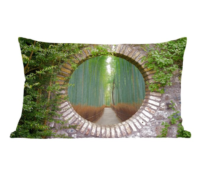 Sierkussens - Kussentjes Woonkamer - 60x40 cm - Bamboe - Bos - Japans - Doorkijk