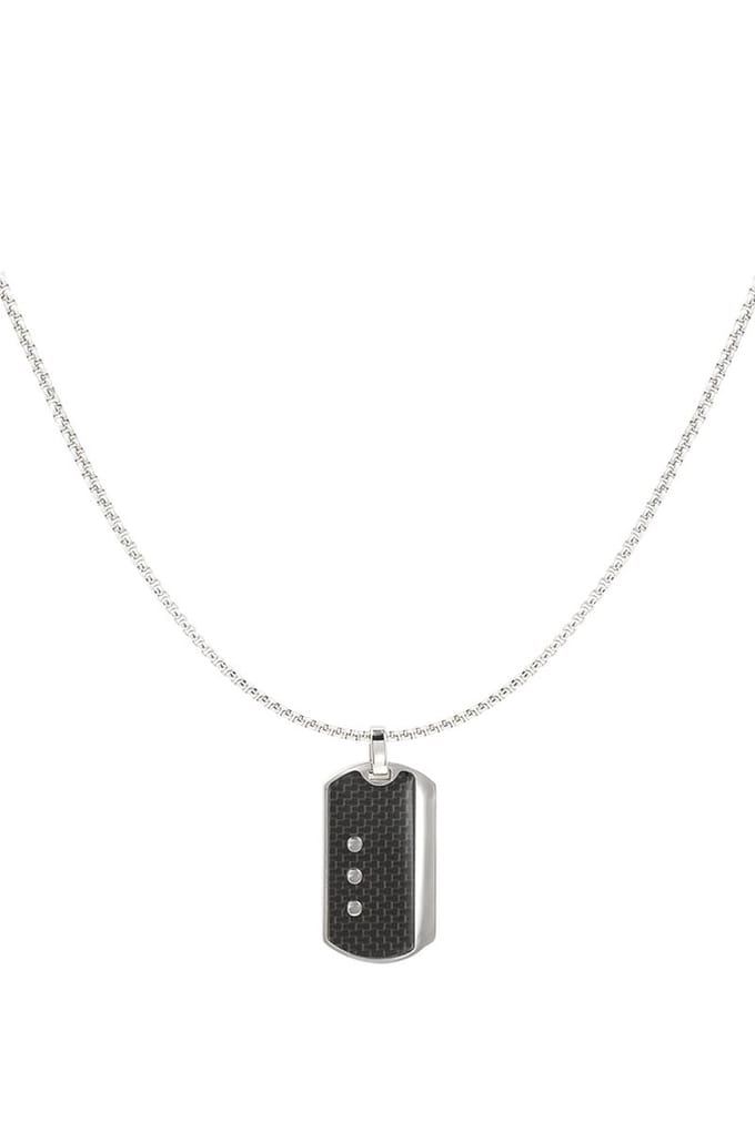 Bijoutheek Collier Heren Ketting 3 dots Zilver