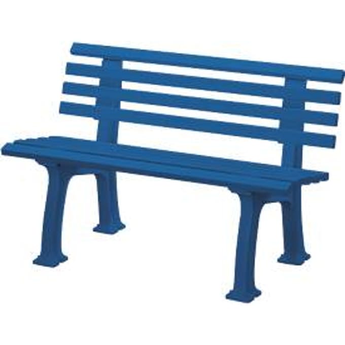 Tuinbank, 2-zitter, L 1200 mm, blauw