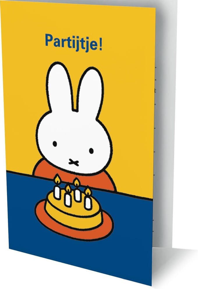 Nijntje - 6 Dubbele Uitnodigingen Met Envelop – Partijtje!