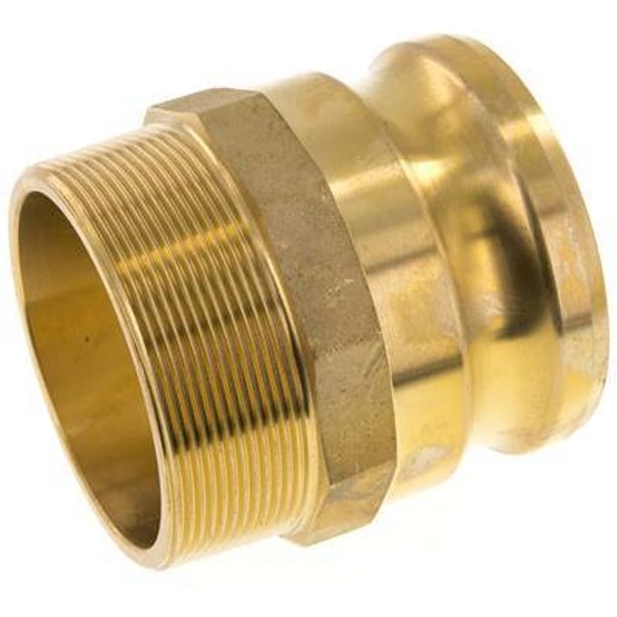 Camlock DN 75 (3'') Koppeling MessingR 3'' met buitendraad Type F MIL-C-27487