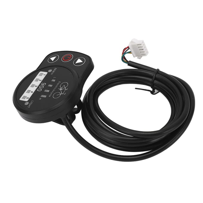 36V 48V Elektrische Fiets LED Meter Snelheid Batterijvermogen Koplamp Schakelaar Displaypaneel voor KT Controller Gewone Aansluitingen black