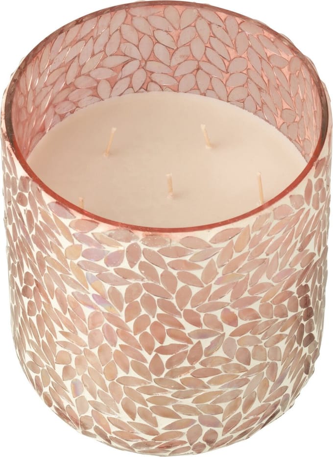 J-Line geurkaars Tender Rose - glas - roze - large - 120U