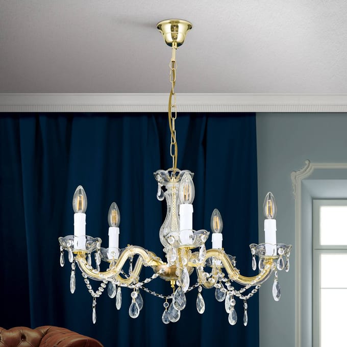 ORION Kroonluchter Marie Claire kristalglas 5-lamps