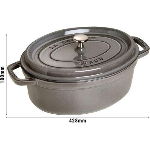 STAUB LA COCOTTE - Kookpot - Ovaal - 370mm - Gietijzer - Grafietgrijs