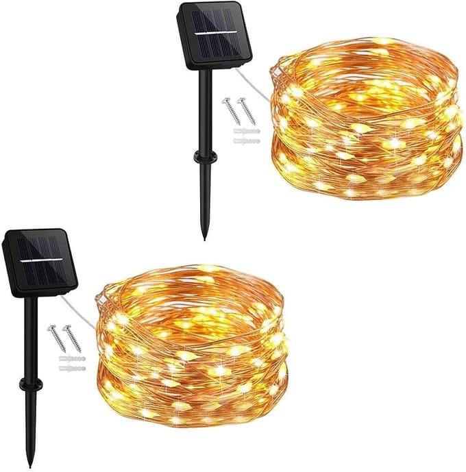 Sfeervolle Solar Tuinverlichting Buiten met 50 LED Lampjes op 5 Meter Lengte