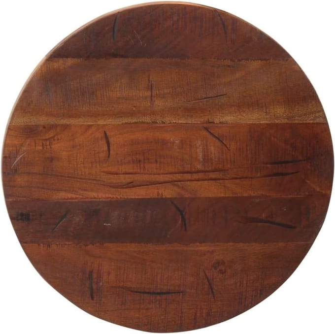Tafelblad Rond - Houten Blad - Tafel Opknappen - Massief Gerecycled Hout - Ø 60x25 cm - Naturel
