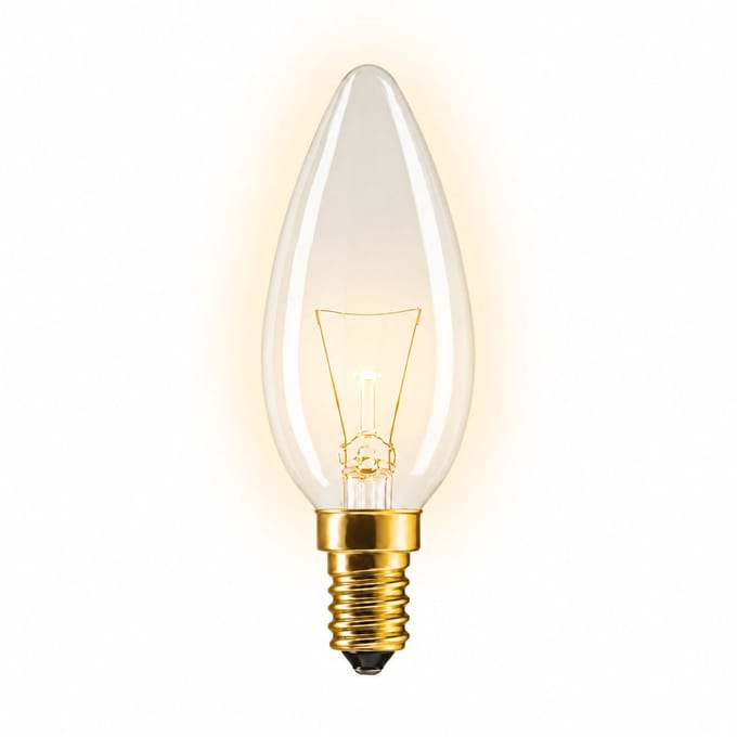 1x Kaarslamp Gloeilamp E14 - 25W - Warm Wit Licht (2700K) - 150 lm - 1 jaar - Dimbaar