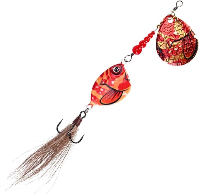 Spinlokaas Vis - Spinnerbaits Zinkend - Lange Afstand Werpen - Dynamische Staartactie - 11 cm - Glitter