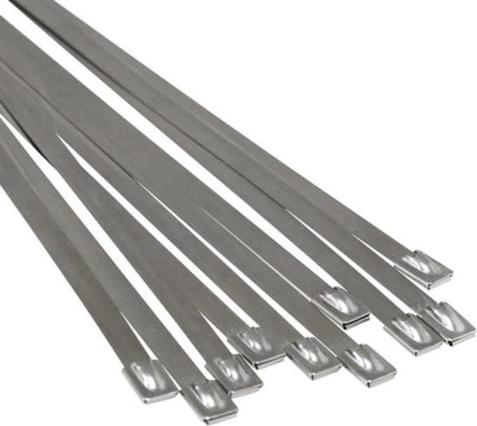 Nixnix® - Tie wraps - RVS - 12 stuks - Lengte: 300mm - Breedte: 4.6mm