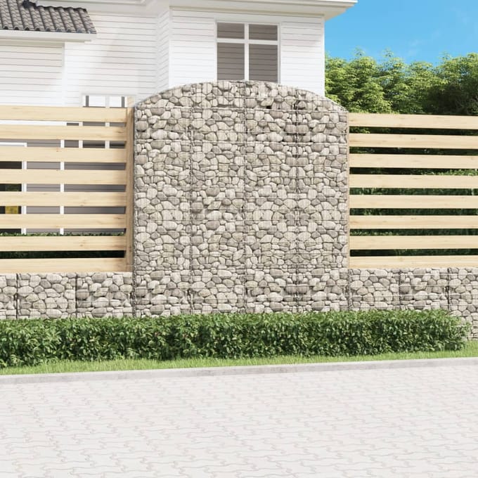 vidaXL - Schanskorf - gewelfd - 200x50x220/240 - cm - gegalvaniseerd - ijzer
