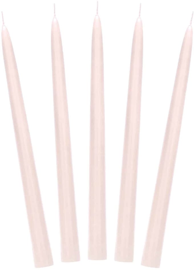 PartyDeco - Dinerkaarsen mat nude - 24 cm - 10 stuks