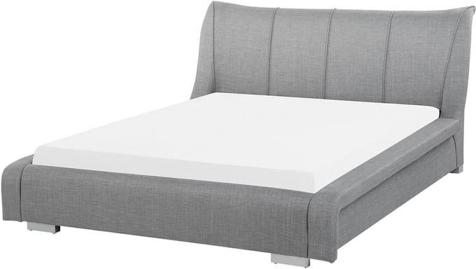 NANTES - Tweepersoonsbed - Lichtgrijs - 140 x 200 cm - Polyester