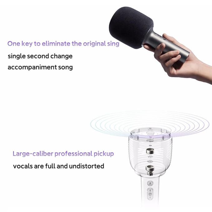 Xiaomi MIJIA Karaoke Microfoon Draadloze BT 5.1 Microfoon met DSP-chip/Ruisonderdrukking/Stereo donkergrijze kleur