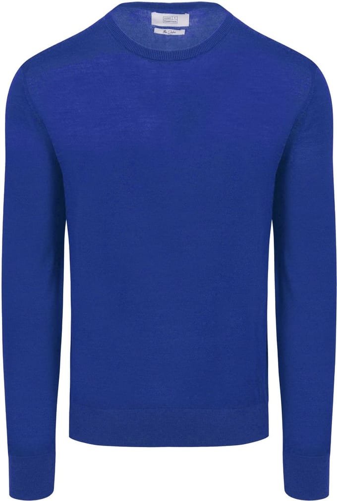 King Essentials The John Pullover Merino Royal Blauw - Maat S - Heren - Pullovers