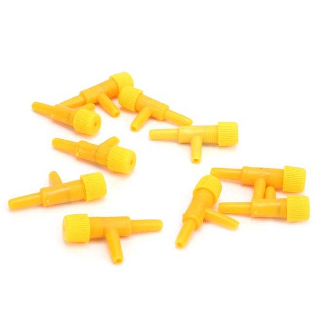 Aquarium Luchtklep T-vormig Plastic 2-weg Connector Luchtpomp Splitter voor Vis Tank yellow