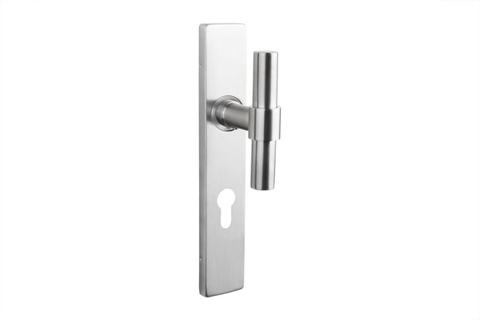 Lavuzo deurkruk Pesaro RVS met rechthoekig schild PC72 | Per set