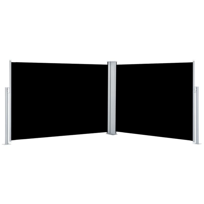 vidaXL - Windscherm - uittrekbaar - 100x1000 - cm - zwart