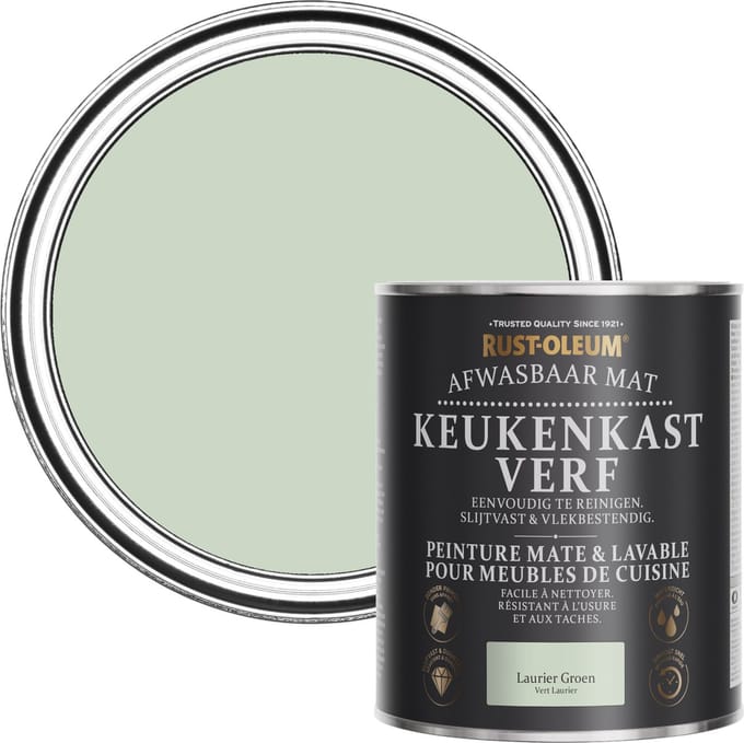 Rust-Oleum Groen Afwasbaar Mat Keukenkast verf - Lauriergroen 750ml
