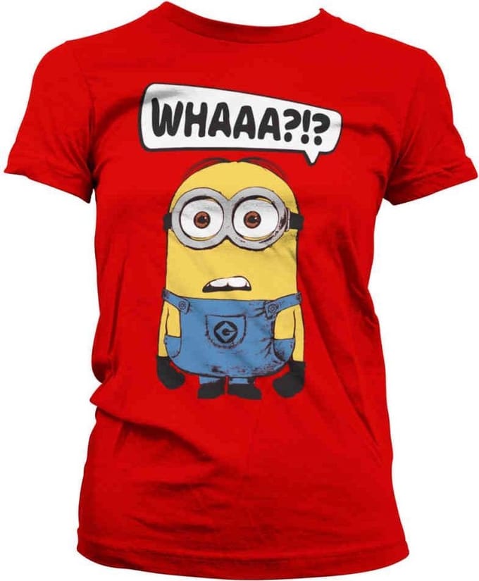 Minions Dames Tshirt -S- Whaaa?!? Rood