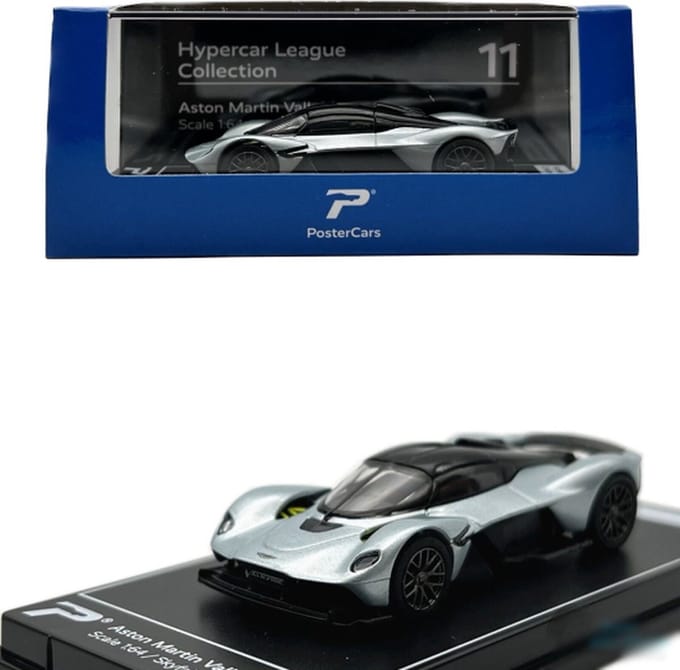 Aston Martin Valkyrie #11 Hypercar League Collection (Zilver) (7 cm) 1/64 PosterCars