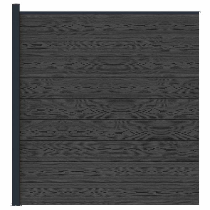 vidaXL - Hekset - 175 - x - 186 - cm - WPC - en - Aluminium - Zwart