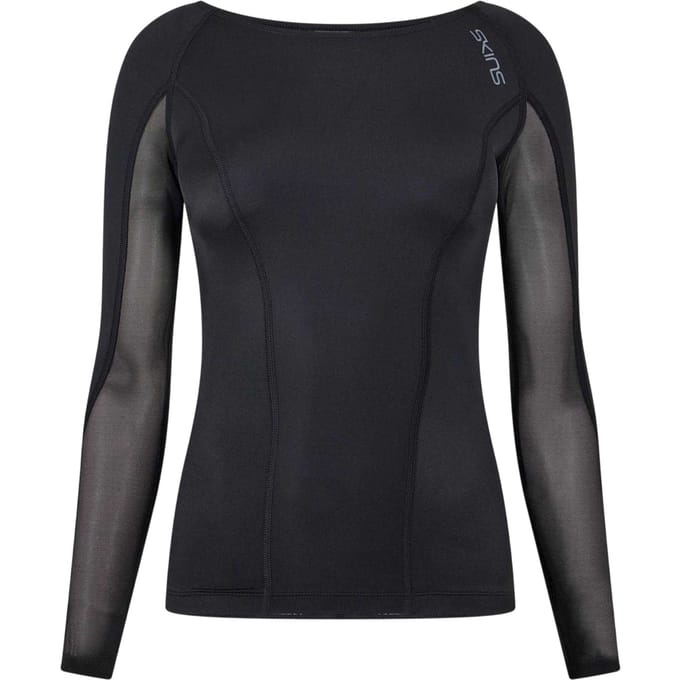 Skins Dames/Dames Base Layer Top met lange mouwen (Zwart)