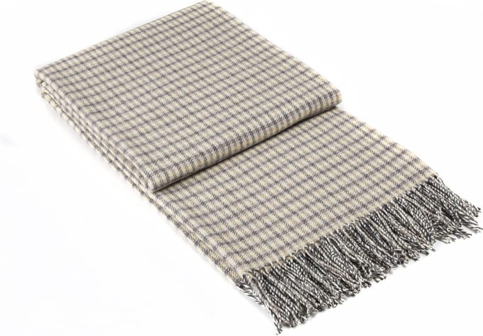 MOST plaid Darwin - 90% merino wol; 10% cashmere - geel